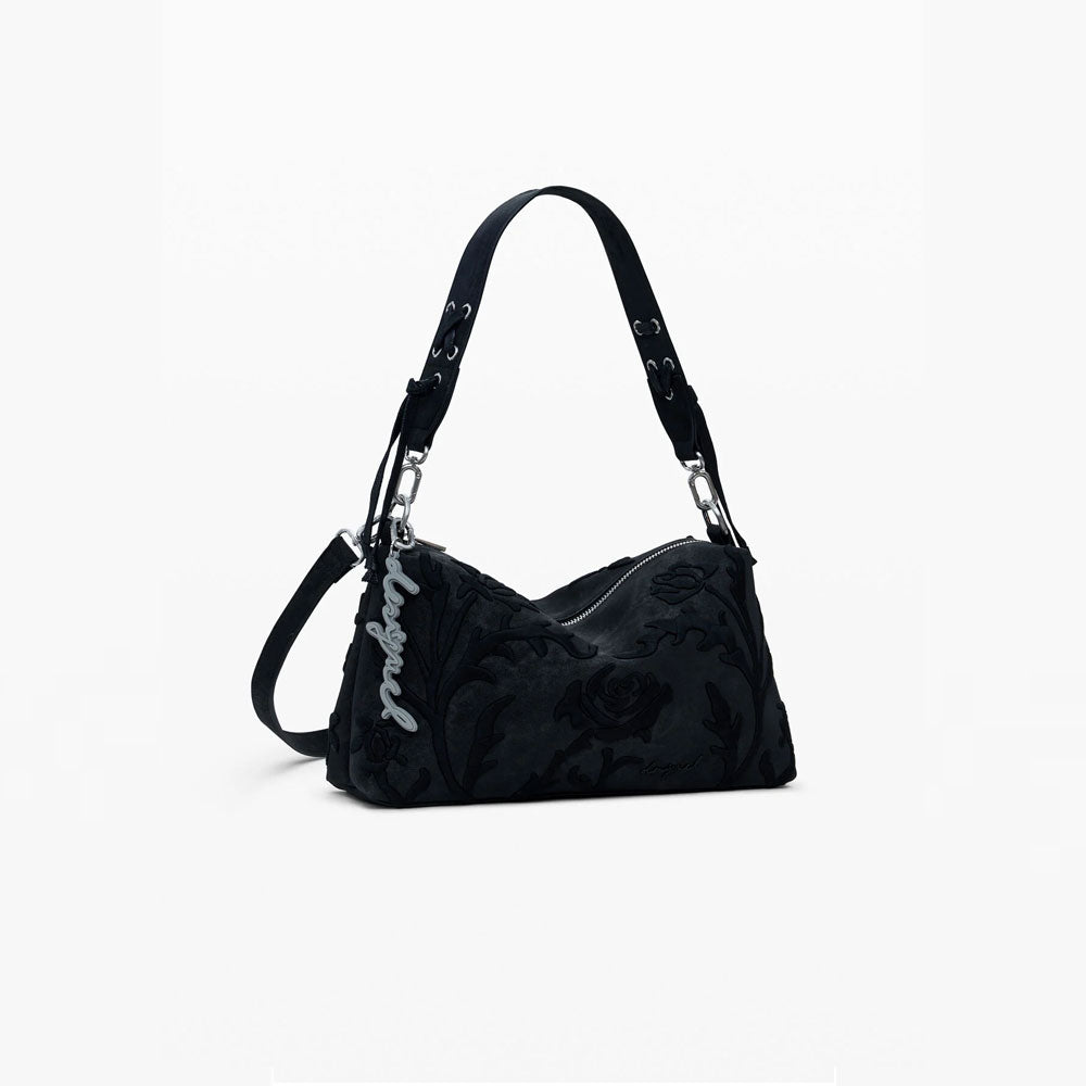 Desigual Borsa Media con Incisioni 3D Colore Nero