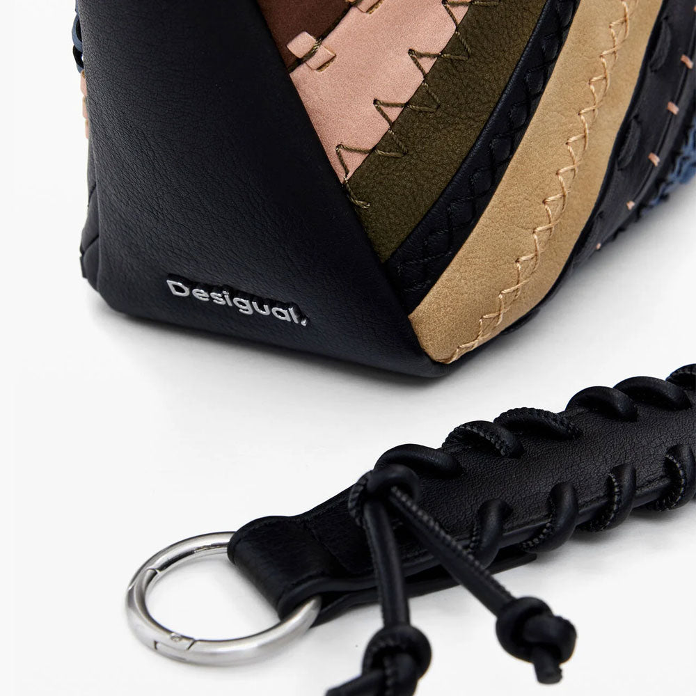 Desigual Borsa a Spalla Patchwork Media Multicolore