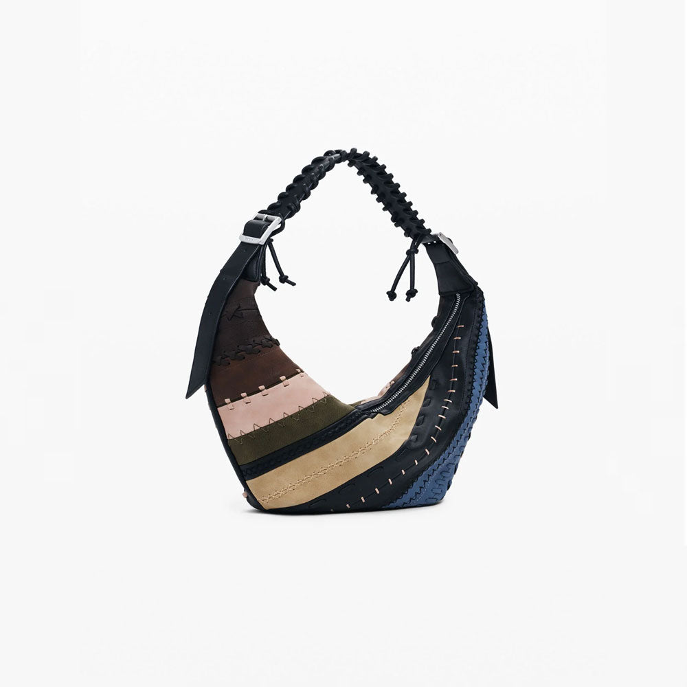 Desigual Borsa a Tracolla Patchwork Media Multicolore