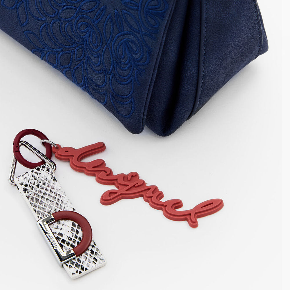 Desigual Borsa a Tracolla Piccola con Rilievo Mandala Colore Blu 3