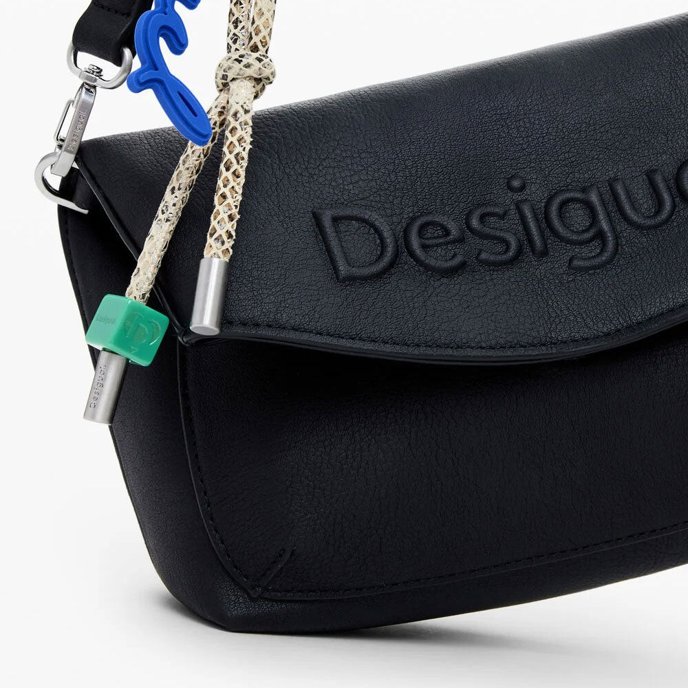 Desigual Borsa con Logo 3D a Patta Media Colore Nero