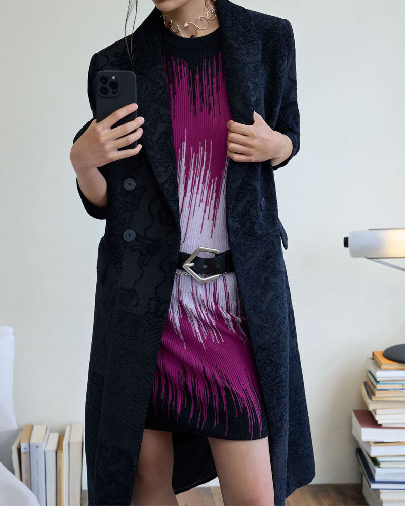 Desigual Cappotto a Trama Colore Nero da Donna