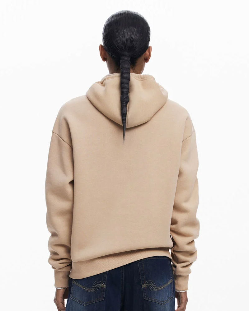 Desigual Felpa Basic con Logo da Donna Colore Beige