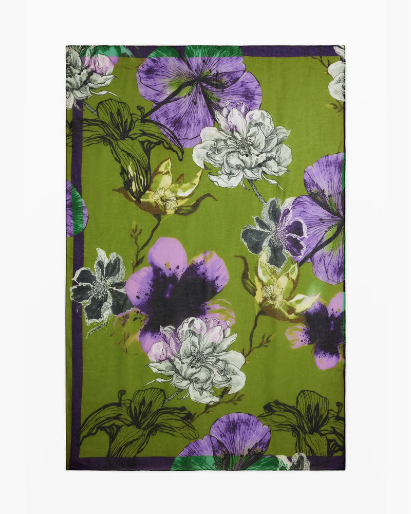 Desigual Foulard by Mr. Christian Delacroix Floreale Colore Verde 3