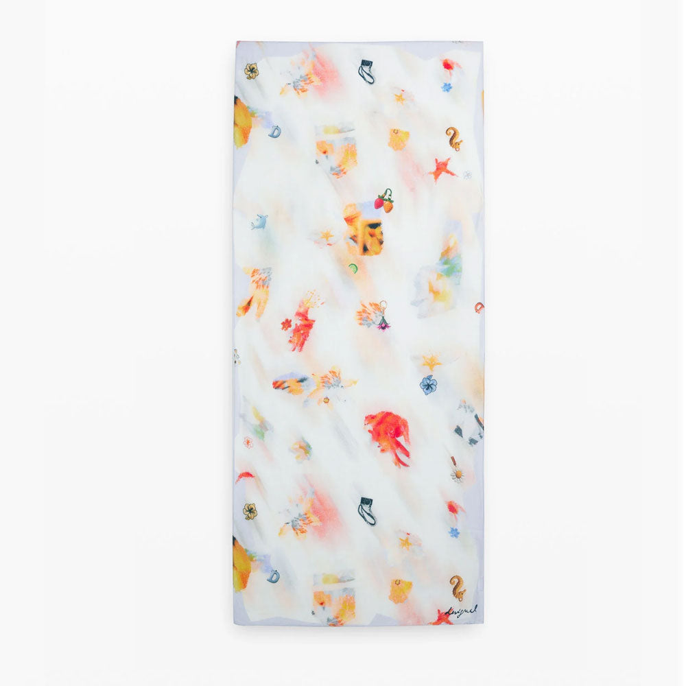 Desigual Foulard Rettangolare Charms Colore Bianco