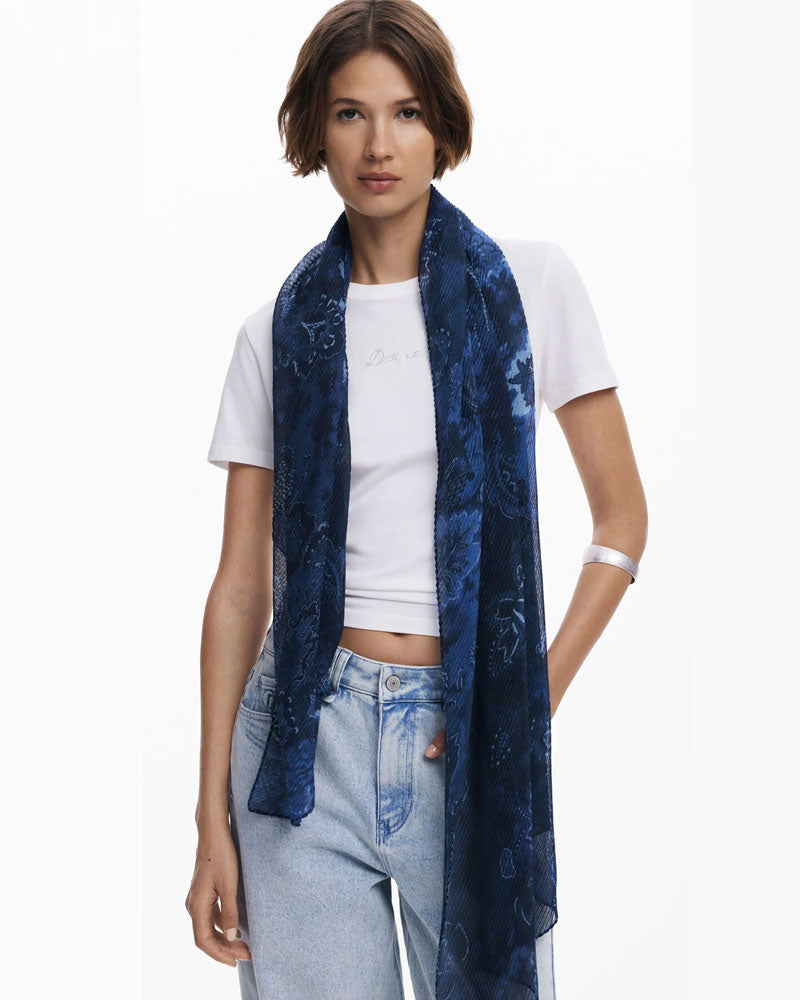 Desigual Foulard Rettangolare Plissettato Paisley