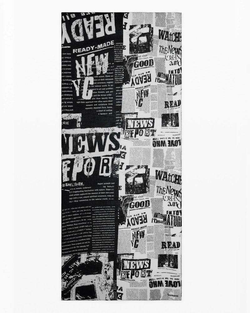 Desigual Foulard Rettangolare a Stampa Giornale