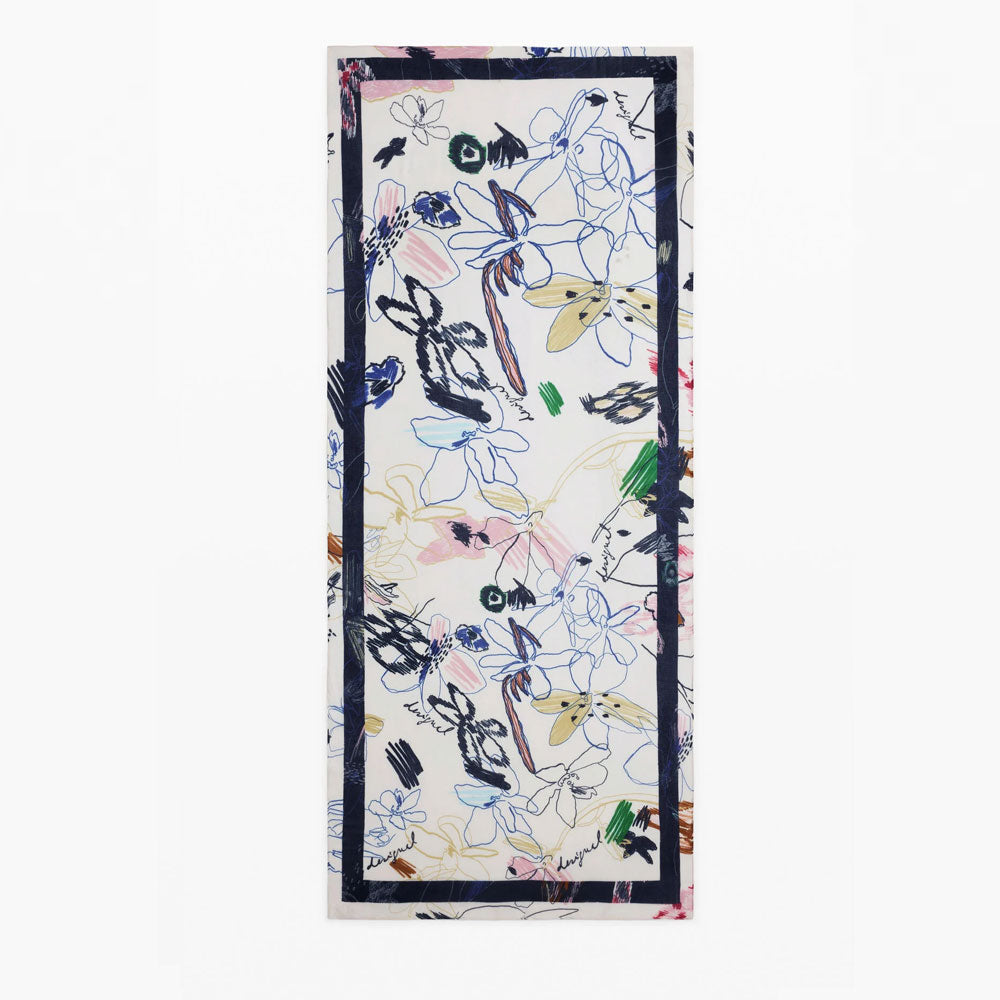 Desigual Foulard Rettangolare con Tratti da Donna 2
