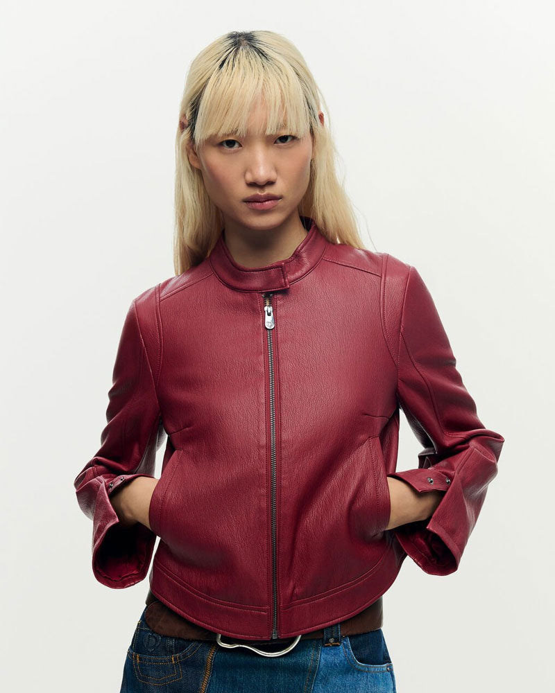 Desigual Giacca Effetto Pelle Colore Rosso