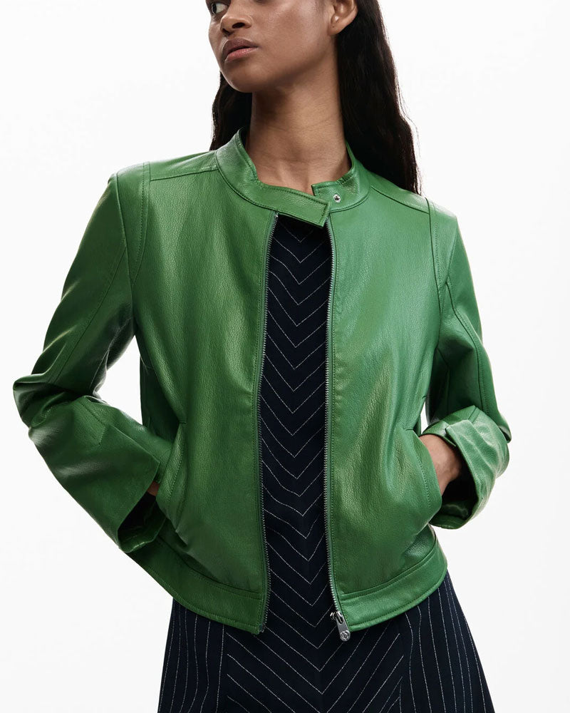 Desigual Giacca Effetto Pelle Colore Verde