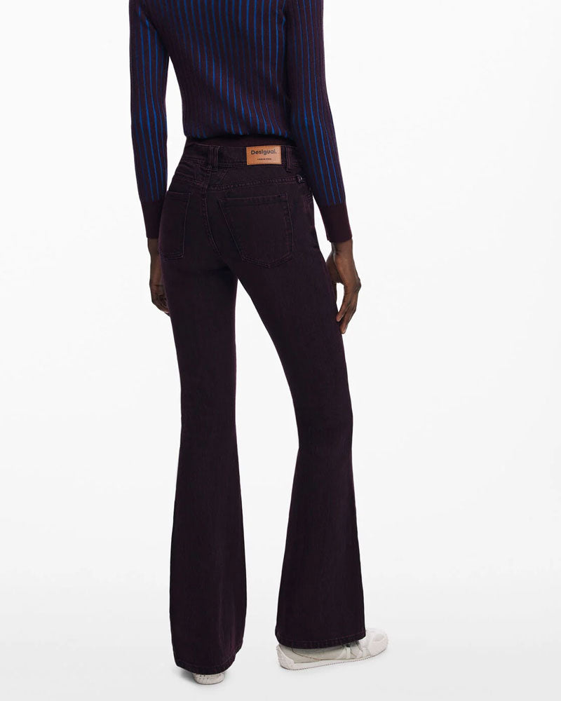 Desigual Jeans a Zampa da Donna Colore Bordeaux