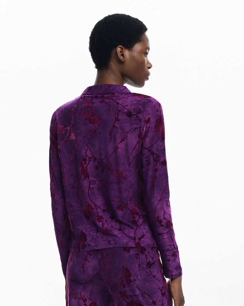 Desigual Maglietta Abbottonata Orientale da Donna Colore Viola