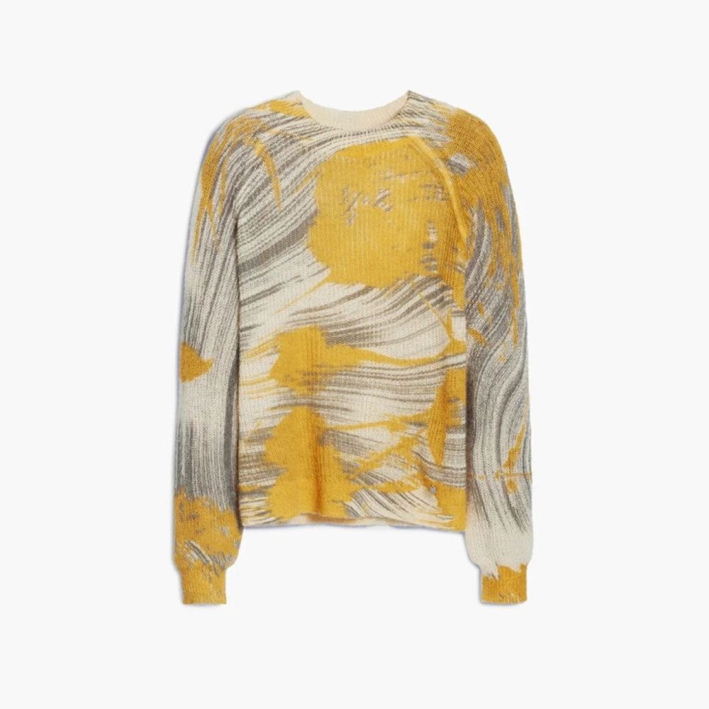 Desigual Maglione con Stampa Arty Girocollo da Donna Colore Giallo