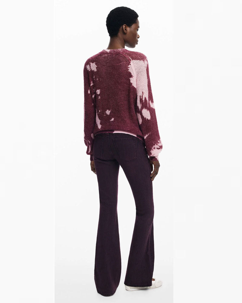 Desigual Maglione con Stampa Arty Girocollo da Donna Colore Rosso 4