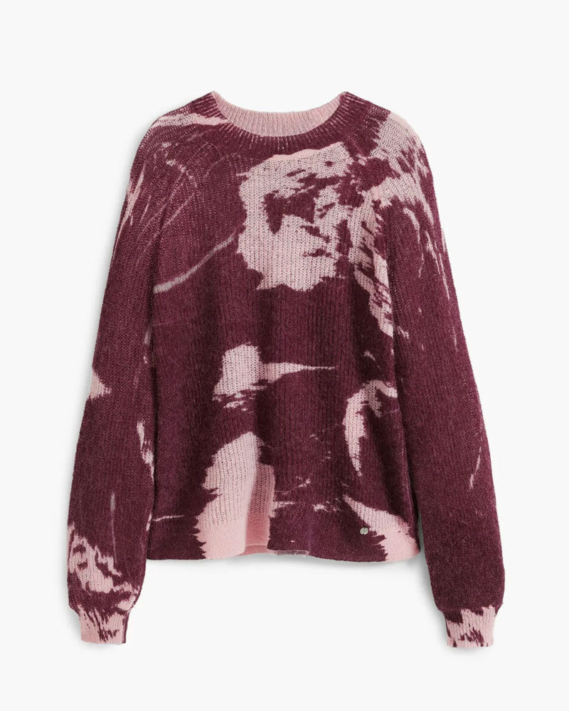 Desigual Maglione con Stampa Arty Girocollo da Donna Colore Rosso 5