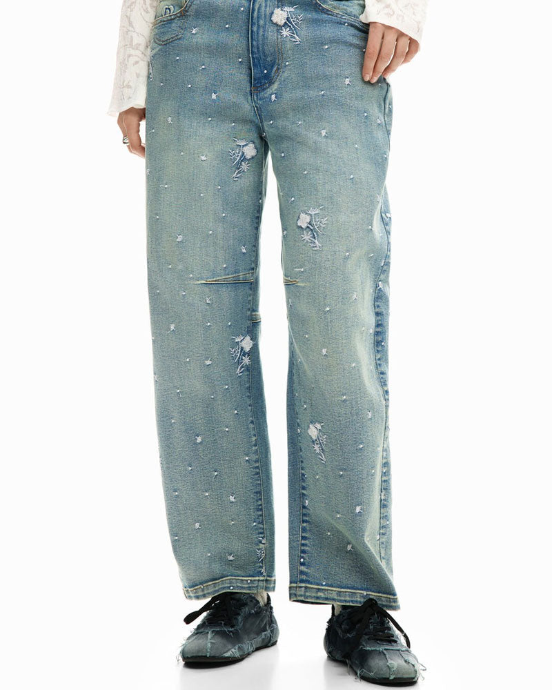 Desigual Pantaloni di Jeans Ricamati