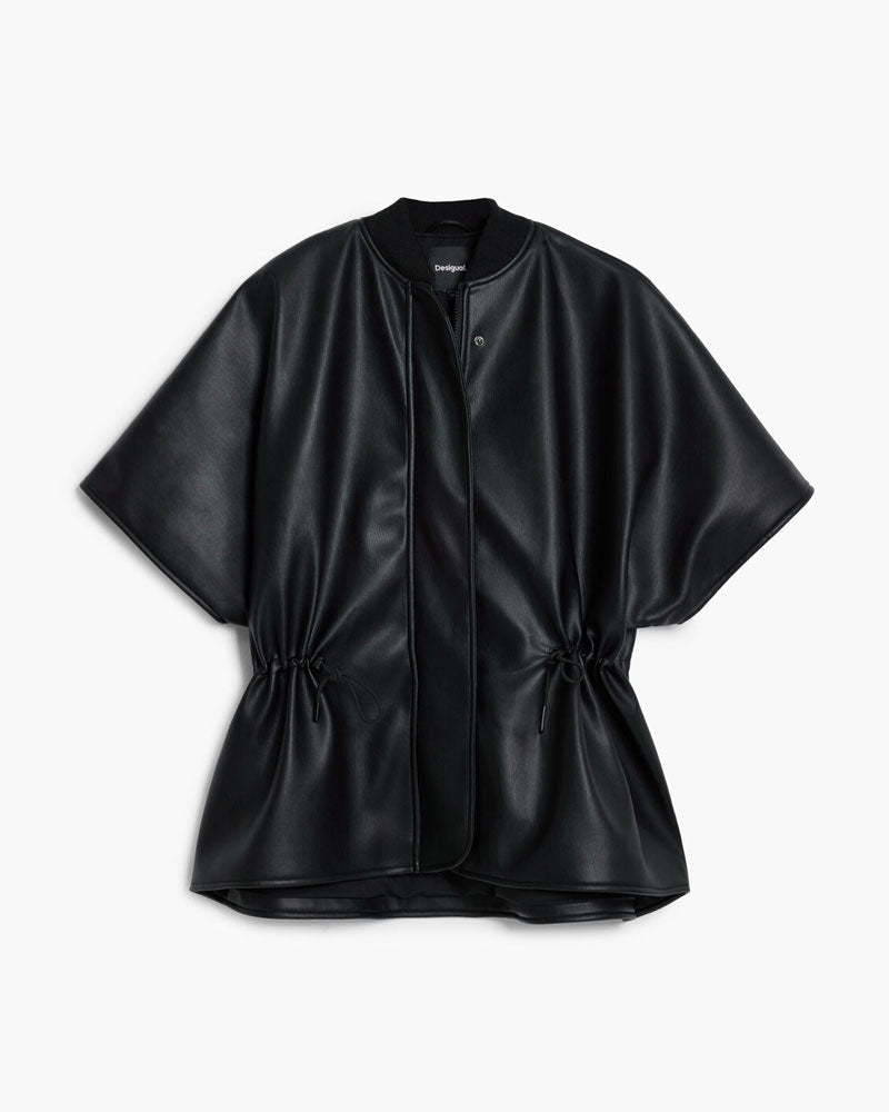 Desigual Poncho Effetto Pelle a Rilievi da Donna Colore Nero 3