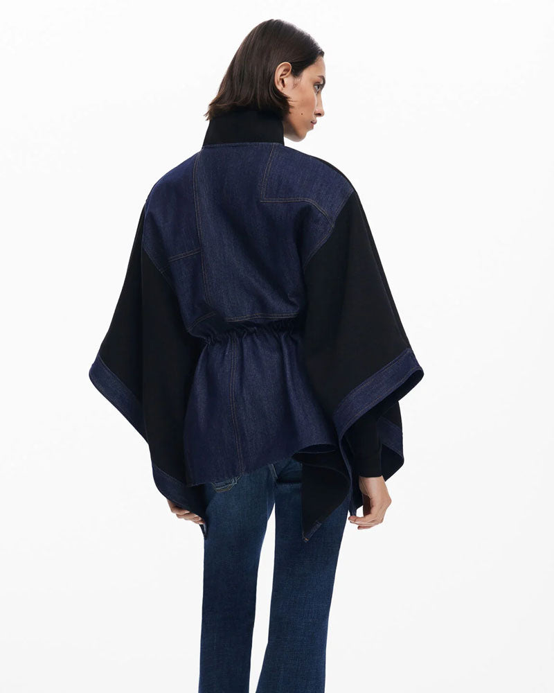 Desigual Poncho in Denim Combinato da Donna 3