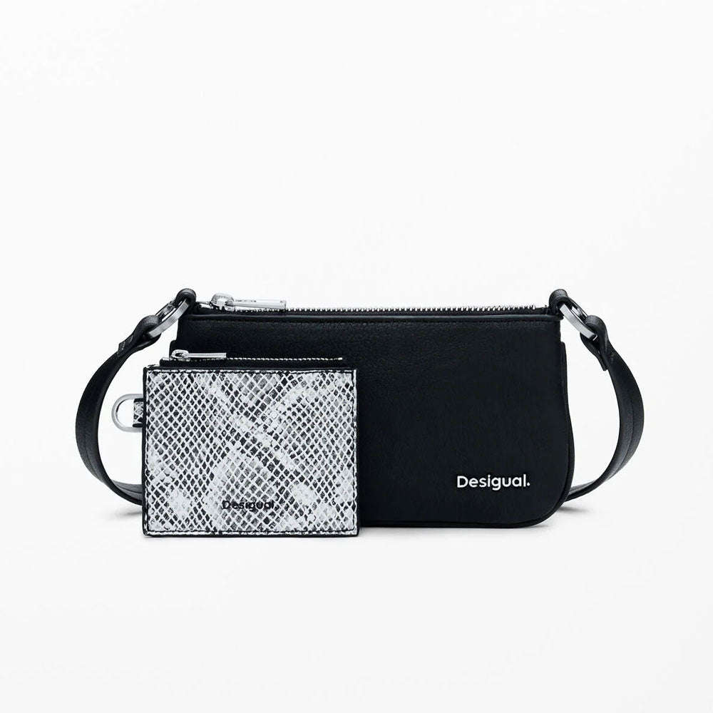 Desigual Portafoglio 2in1 Serpente Grande da Donna Colore Nero