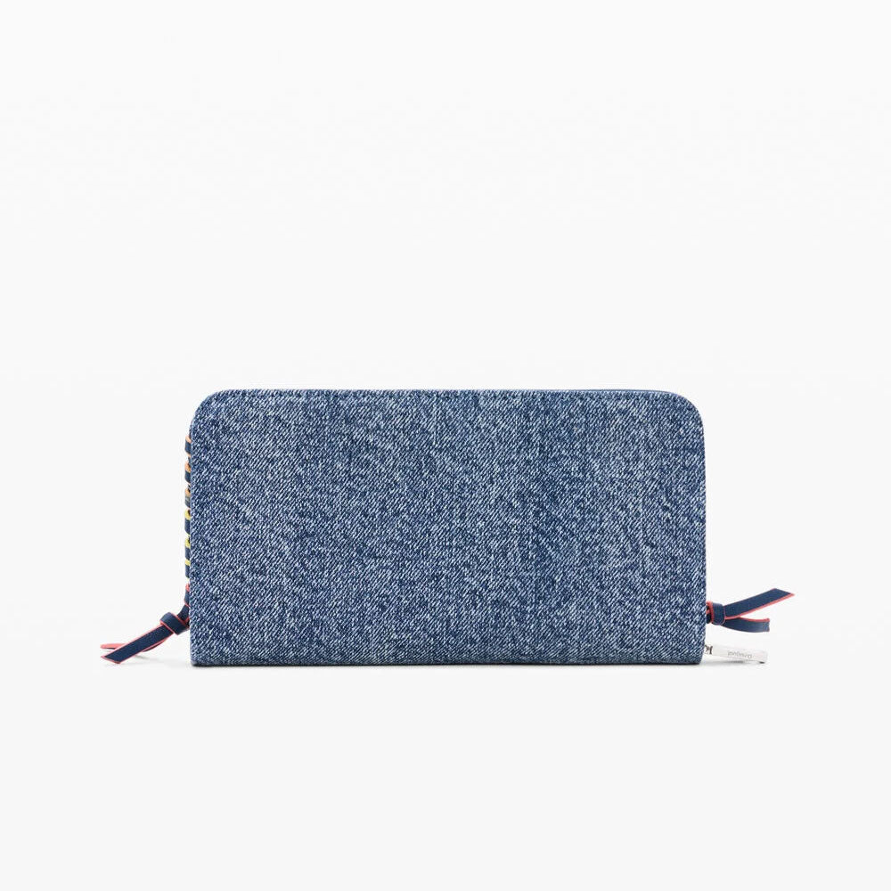 Desigual Portafoglio Medio in Denim con Cuore