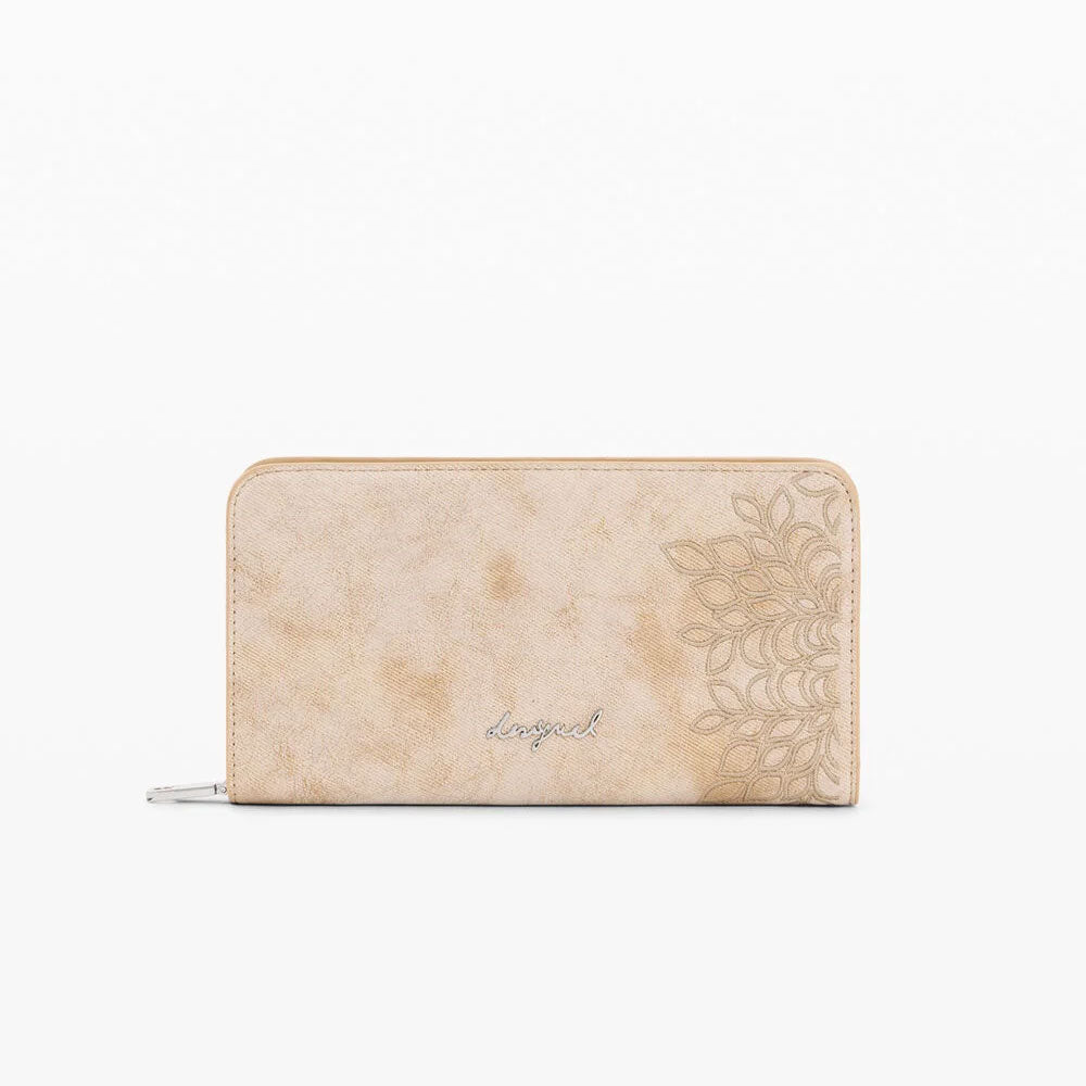 Desigual Portamonete Medio Ricamato Colore Beige