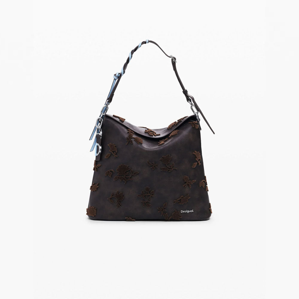 Desigual Zaino Convertibile Grande con Flockati da Donna Colore Marrone