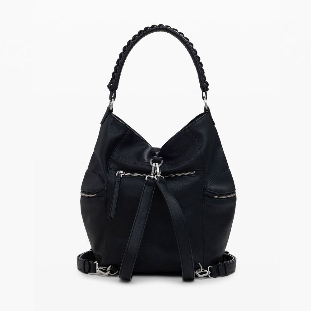 Desigual Zaino Convertibile con Grande Logo da Donna Colore Nero