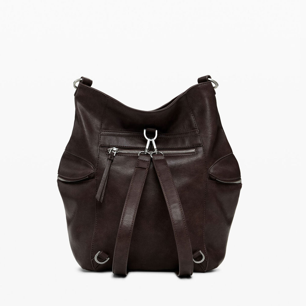 Desigual Zaino Effetto Camoscio con Logo da Donna Colore Marrone 3