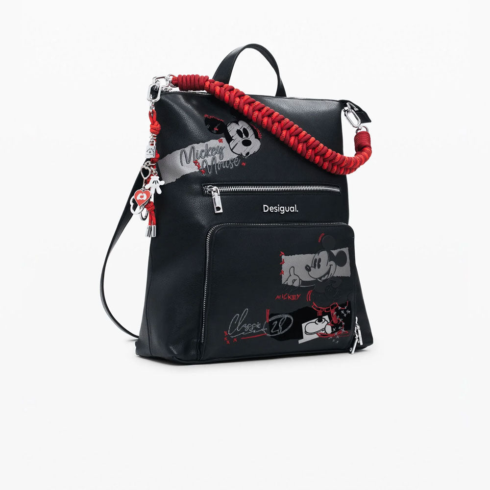 Desigual Zaino Effetto Pelle Mickey Medio da Donna Colore Nero 2
