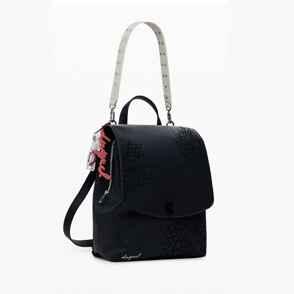Desigual Zaino con Patta Piccola Incisa da Donna Colore Nero 2