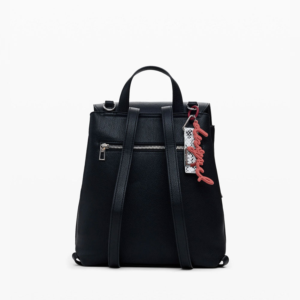 Desigual Zaino con Patta Piccola Incisa da Donna Colore Nero 3