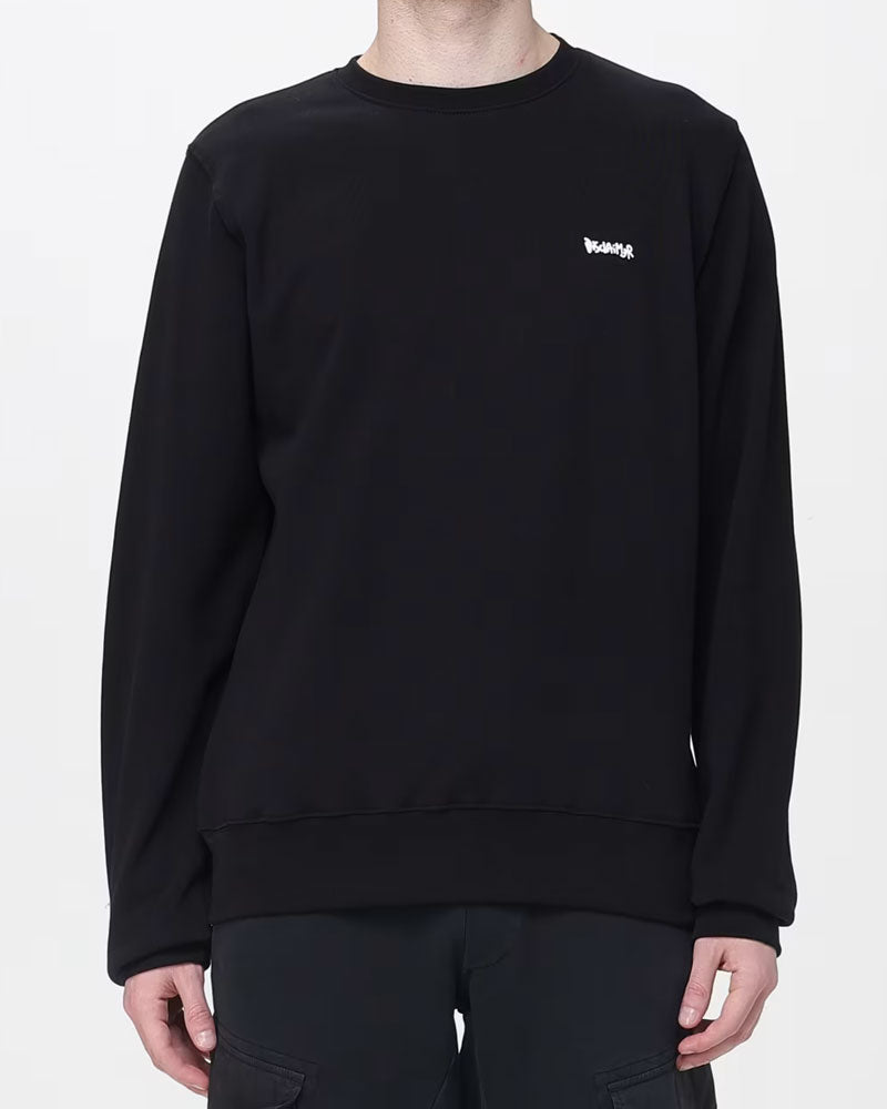 Disclaimer Felpa Girocollo con Stampa da Uomo Colore Nero