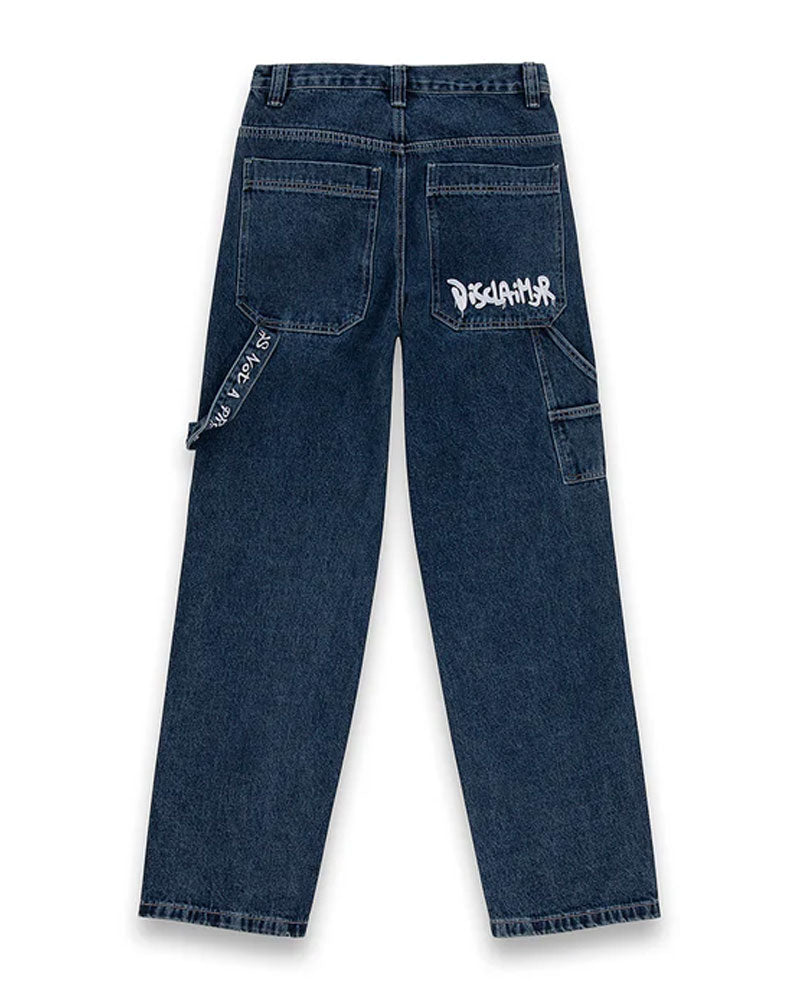 Disclaimer Jeans con Stampa sul Retro da Uomo Colore Blu