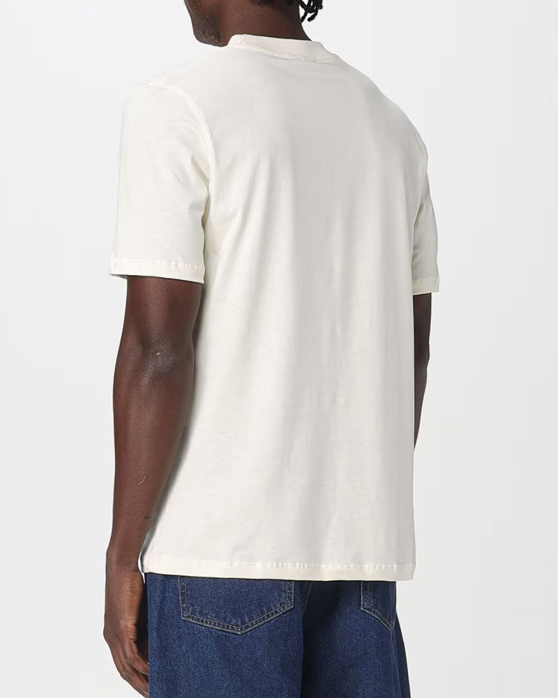 Disclaimer T-Shirt con Logo in Cotone da Uomo Colore Latte