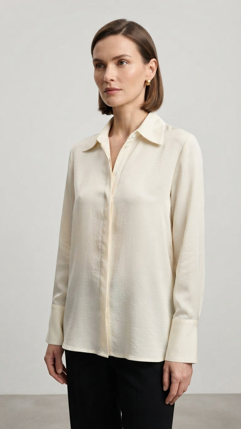 Eco Camicia Fluida Colore Burro