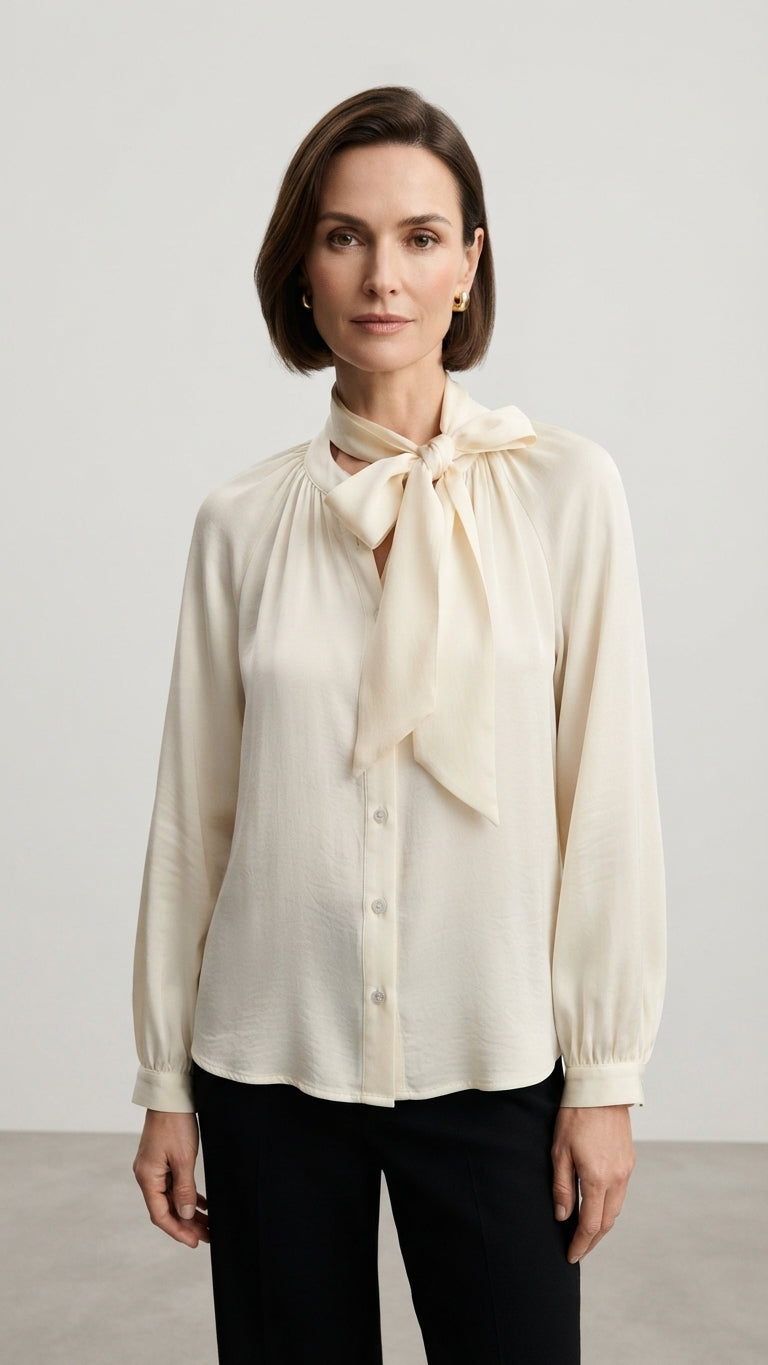 Eco Camicia con Fiocco Colore Burro