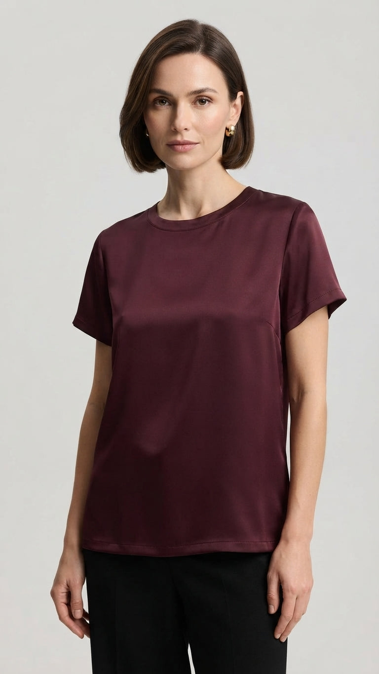 Eco T-Shirt Satinata Colore Vino
