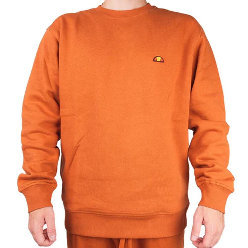 Ellesse Felpa Girocollo con Logo da Uomo Colore Ruggine