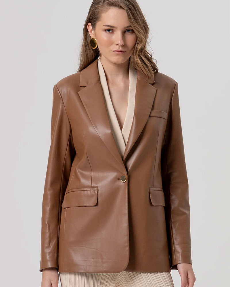 Fracomina Blazer Regular Monopetto Colore Cacao