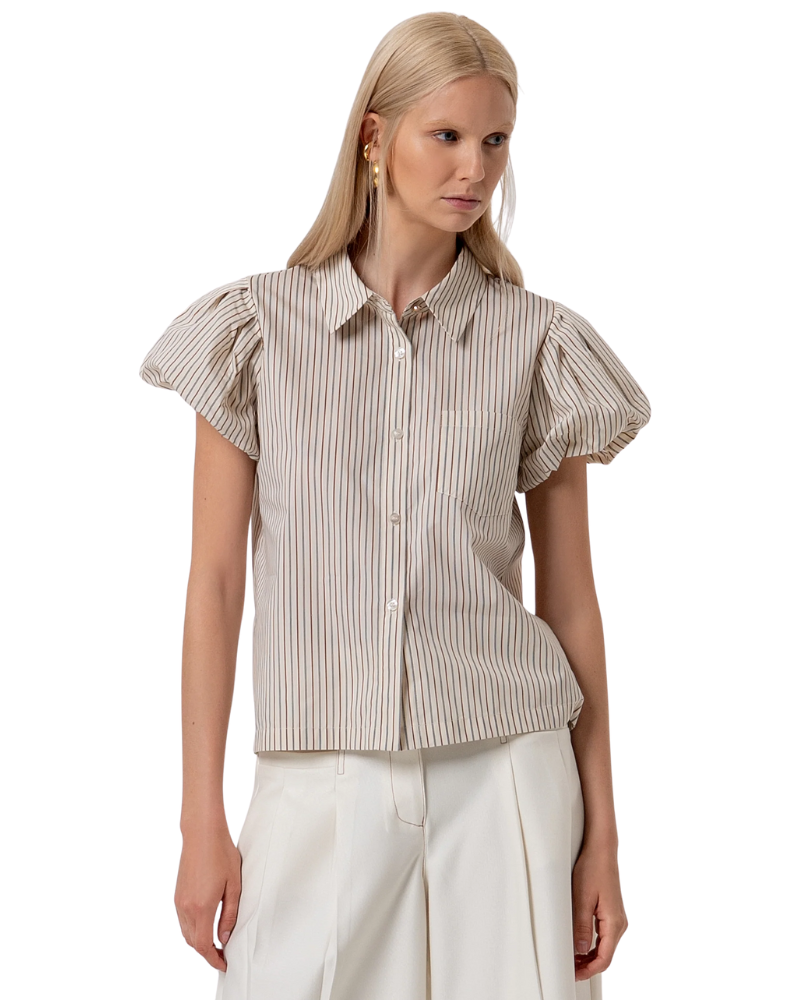 Fracomina Camicia Regular a Righe Colore Vanilla