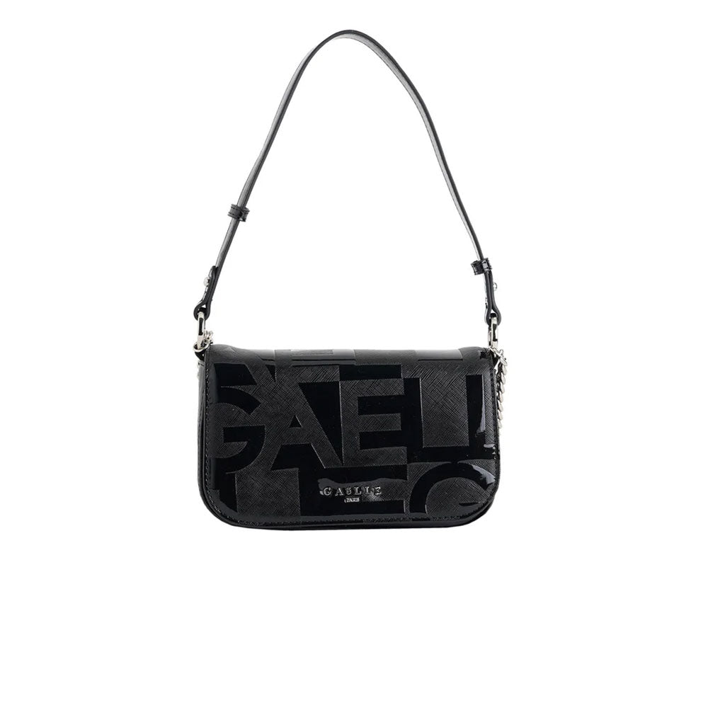 Gaelle Borsa a Spalla Monogram in Vernice Colore Nero