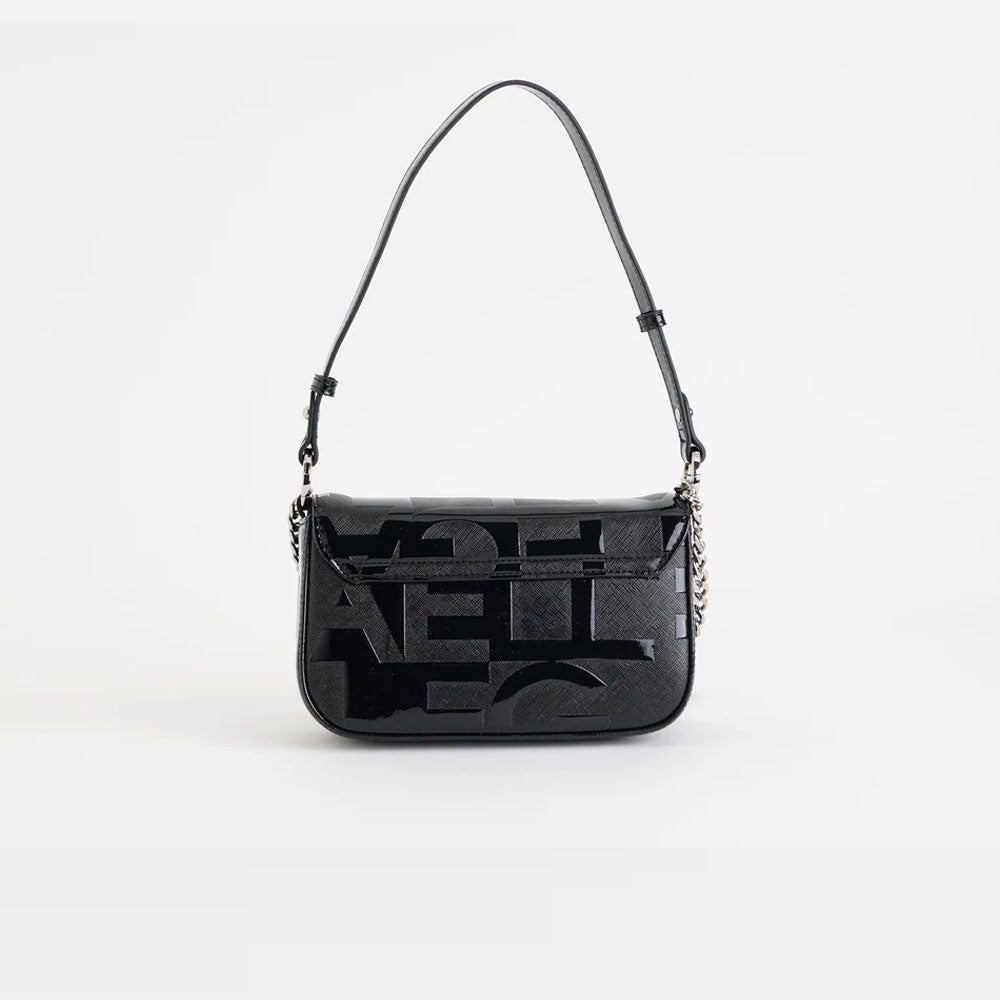 Gaelle Borsa a Spalla Monogram in Vernice Colore Nero