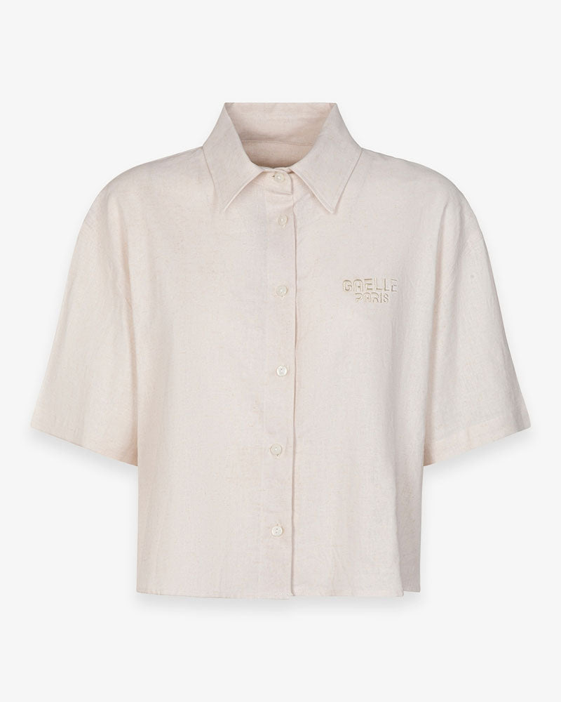 Gaelle Camicia Cropped in Mistolino Colore Avorio