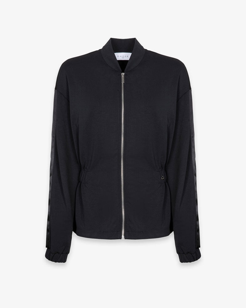 Gaelle Felpa Allzip in Interlock con Pendente Logato Colore Nero