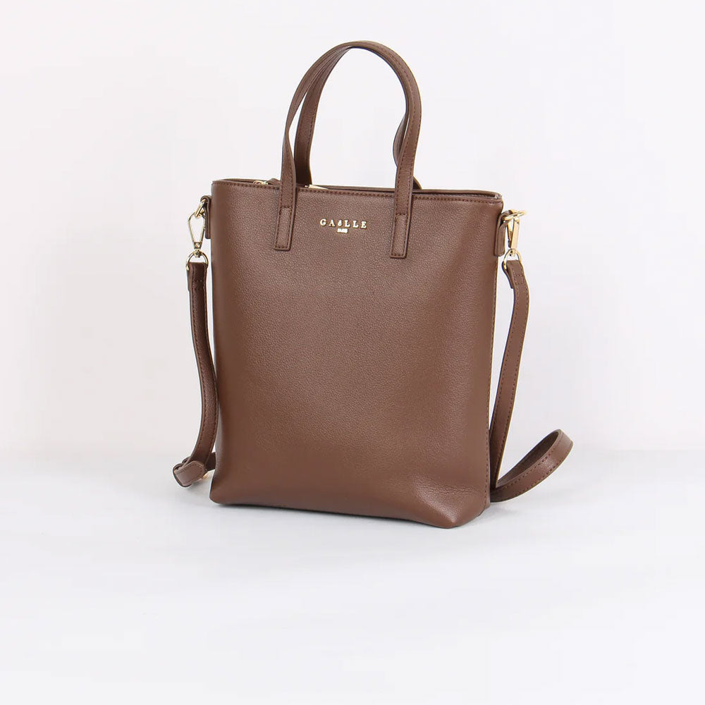 Gaelle Mini Shopping con Zip Colore Cammello