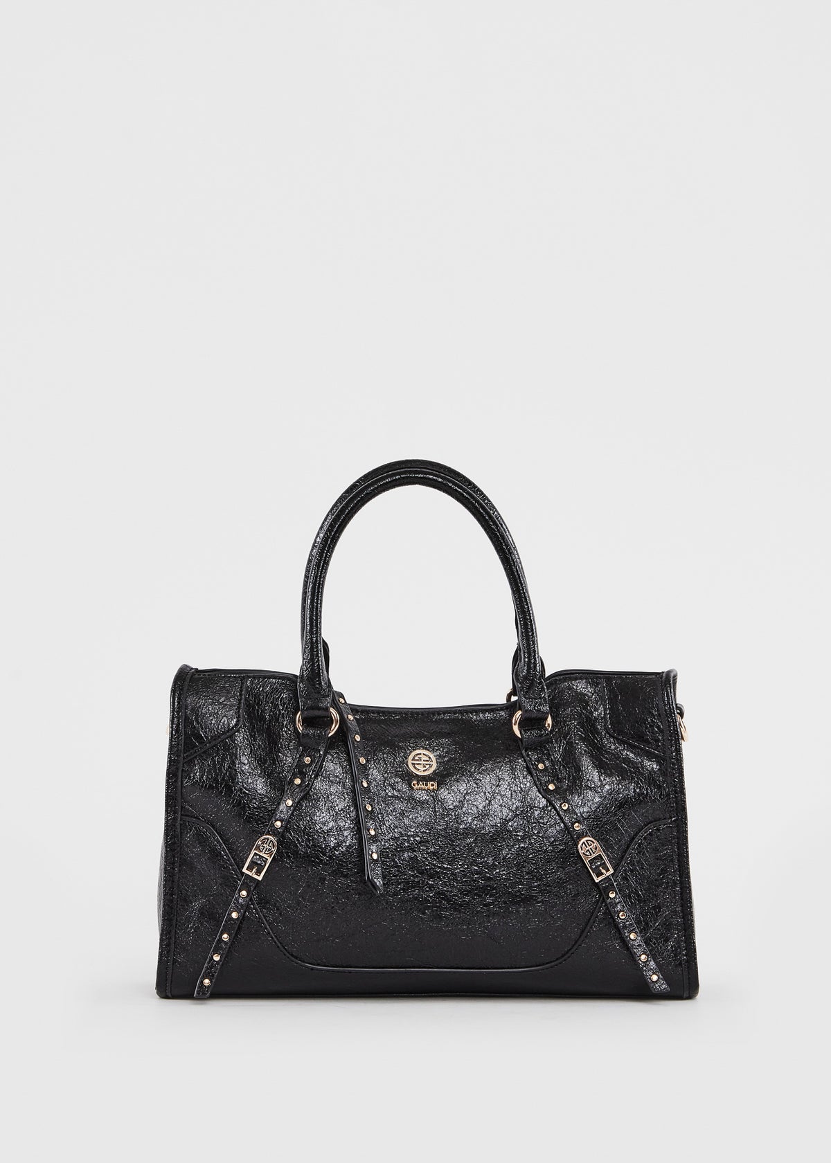 Gaudì Borsa a Mano con Tracolla e Dettagli Borchiati Colore Nero