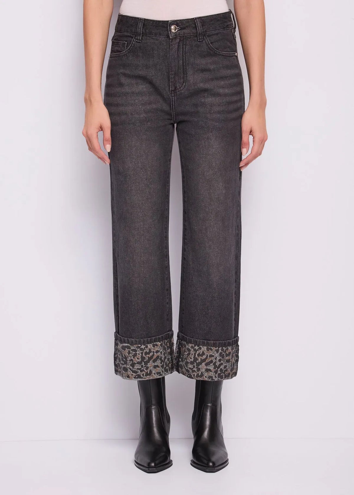 Gaudì Jeans con Risvolto Maculato