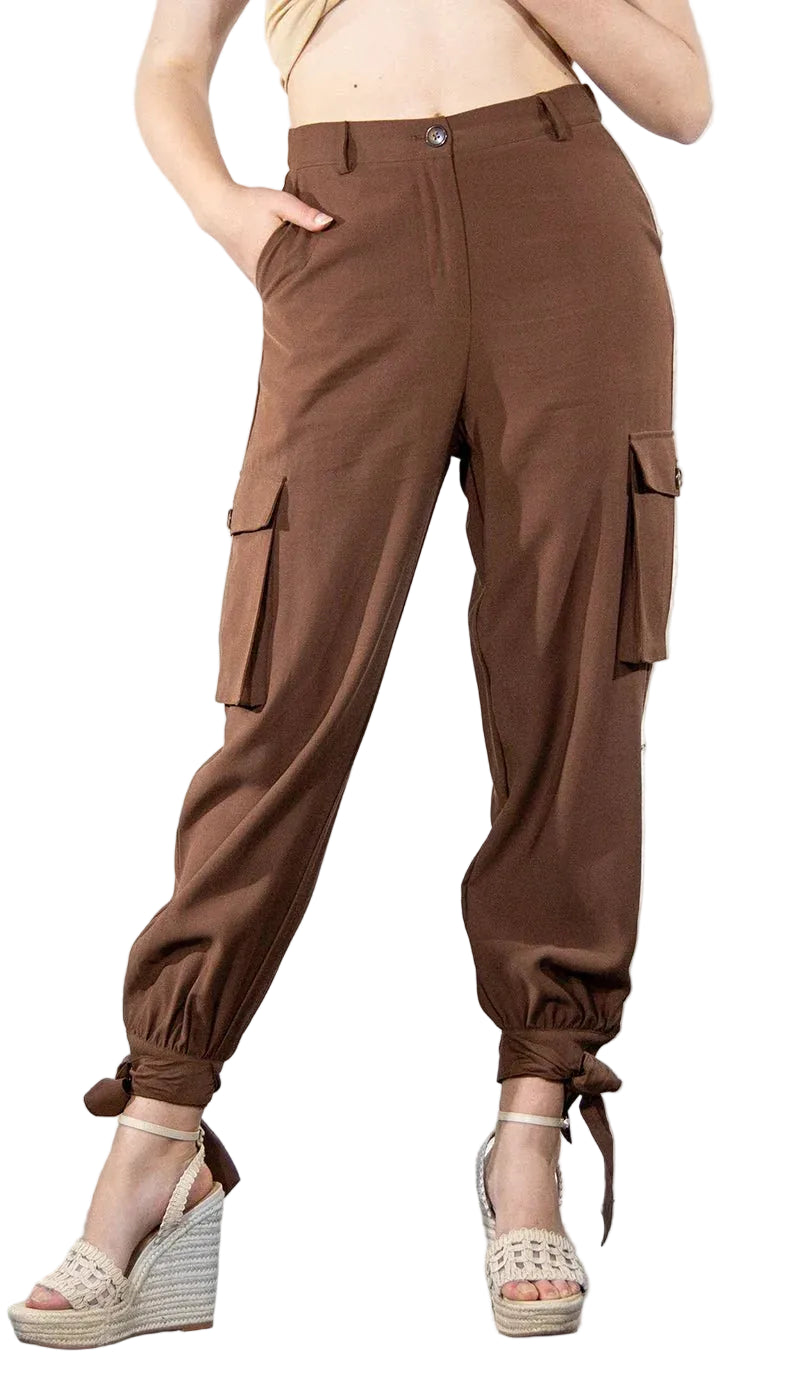 Gaudì Pantaloni Marroni da Donna con Tasche Cargo