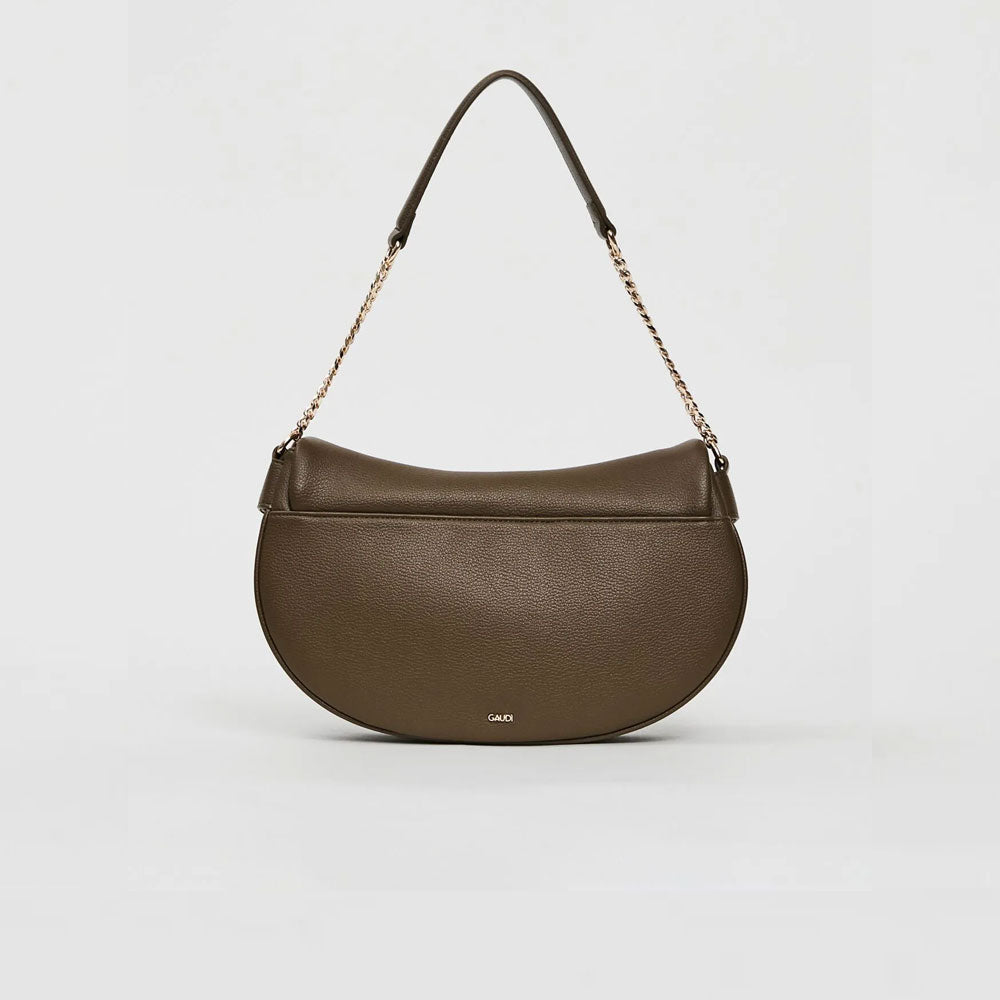 Gaudì Borsa Hobo con Logo in Similpelle Colore Verde Militare