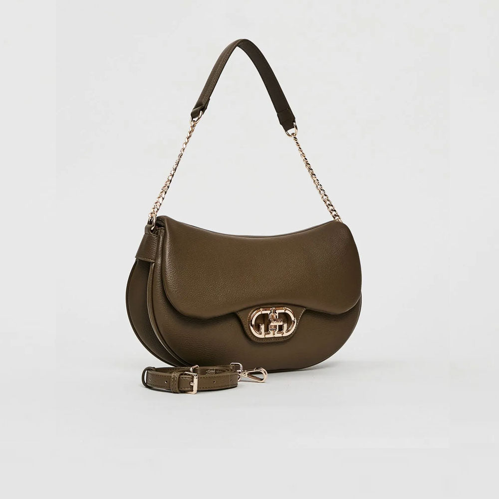 Gaudì Borsa Hobo con Logo in Similpelle Colore Verde Militare